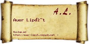 Auer Lipót névjegykártya