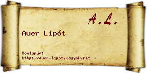 Auer Lipót névjegykártya